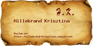 Hillebrand Krisztina névjegykártya